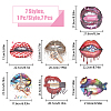 HOBBIESAY 7Pcs 7 Style Lip with Peace Sign/Leopard Print/Butterfly Iron on Decals DIY-HY0001-51-2