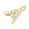 Brass Micro Pave Clear Cubic Zirconia Pendants KK-I476-01G-3