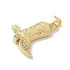 Brass Micro Pave Cubic Zirconia Pendants X-KK-M300-30G-2