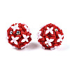 Handmade Polymer Clay Rhinestone and Resin Beads CLAY-T022-01D-3