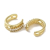 Rack Plating Brass Pave Clear Cubic Zirconia Oval Cuff Earrings for Women EJEW-P280-16G-2