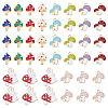 60Pcs 10 Style Alloy Enamel Pendants ENAM-CA0001-28-1