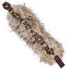 Faux Fur PU Leather Chain Belts AJEW-WH20072-55B-01-7