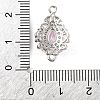 Brass Pave Cubic Zirconia Connector Charms KK-Z051-04P-01-3