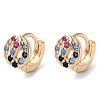 Rack Plating Brass Micro Pave Colorful Cubic Zirconia Hoop Earrings for Women EJEW-P238-03KCG-1