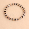 Vintage Natural Carnelian & Synthetic Non-magnetic Hematite Beads Stretch Bracelets for Women Men UH5548-3-1
