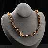 Natural Supper 7 Rutilated Quartz Chip Beaded Necklaces for Men Women NJEW-G159-01K-1