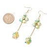 304 Stainless Steel Synthetic Turquoise Tortoise Dangle Earrings EJEW-JE06512-01-5