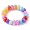 Rondelle Dyed Natural Freshwater Shell Beaded Stretch Rings for Women RJEW-JR00741-4