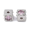 Brass Cubic Zirconia Beads KK-Q030-14B-P-2
