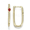 Brass Enamel Huggie Hoop Earrings EJEW-N011-33-NF-4