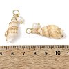 Copper Wire Wrapped Natural Spiral Shell Pendants Pendants PALLOY-JF05972-02-3