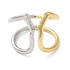 Brass Hollow Open Cuff Rings for Women RJEW-B062-12GP-2