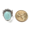 Synthetic Turquoise Adjustable Rings RJEW-I108-01AS-08-5