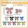 9Pcs 9 Colors Bowknot Hotfix Rhinestone (Hot Melt Adhesive On The Back) DIY-FG0006-12-2