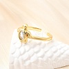 Ocean Theme Brass Micro Pave Cubic Zirconia Cuff Rings for Women RJEW-F184-17B-G-3