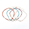 Natural Shell Initial Pendant Necklaces NJEW-JN03405-1