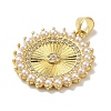 Rack Plating Brass Micro Pave Cubic Zirconia Pendants KK-P272-07G-2
