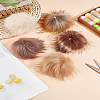 5Pcs 5 Colors Faux Fox Fur Soft Pompom Ball AJEW-LP0009-17A-1
