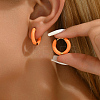 201 Stainless Steel Enamel Hoop Earrings for Wome TC6107-2-1