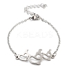 Non-Tarnish Stainless Steel Cable Chain Link Bracelets for Women Men STAS-Z061-01P-03-1