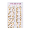 PVD Vacuum Plating 201 Stainless Steel Heart Hoop Earrings EJEW-Q002-03G-4
