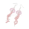 Dyed Natural Malaysia Jade Jellyfish Dangle Earrings for Women EJEW-JE07484-01-4