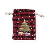 Christmas Theme Rectangle Jute Bags with Jute Cord LS-ABAG-E006-01A-1