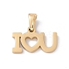PVD Vacuum Plating Valentine's Day 304 Stainless Steel Charms LS-STAS-G284-11G-1