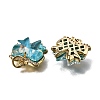 Brass Micro Pave Cubic Zirconia Charms KK-Q043-02G-01-2