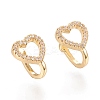 Brass Micro Pave Clear Cubic Zirconia Cuff Earrings EJEW-M195-04G-1