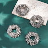 2 Pairs Alloy Rhinestone Shoe Buckle Clips FIND-FG0004-05-4