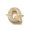 Brass Micro Pave Cubic Zirconia Letter Links KK-I717-04Q-1