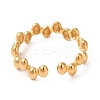 Ion Plating(IP) 304 Stainless Steel Oval Wrap Open Cuff Ring for Women RJEW-E063-15G-02-3