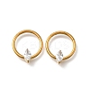 304 Stainless Steel Clear Cubic Zirconia Horse Eye Hoop Nose Rings AJEW-D306-13G-1