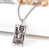 Retro Hip-hop 304 Stainless Steel Tarot Pendant Necklaces for Men FS-WGEC43A-09-1