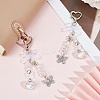 2Pcs Butterfly Alloy Pendant Decorations HJEW-BBC0001-03-4