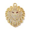 Rack Plating Brass Micro Pave Clear Cubic Zirconia Pendants KK-G515-66G-01-1