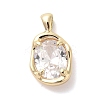 Golden Brass Micro Pave Cubic Zirconia Pendants KK-U031-02G-01-1