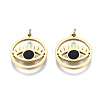 316 Surgical Stainless Steel Enamel Charms STAS-S116-395A-G-1
