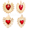 4Pcs 2 Styles 304 Stainless Steel Enamel Pendants STAS-BBC0006-97-1