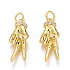 Brass Micro Pave Clear Cubic Zirconia ASL Pendants LS-ZIRC-Z008-32G-1
