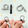 304 Stainless Steel Screw D-Ring Anchor Shackle Clasps STAS-O114-096B-AS-3