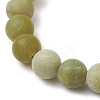 Frosted Natural TaiWan Jade Round Beaded Stretch Bracelets for Women Men BJEW-JB11478-02-3