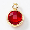 Birthstone Brass K9 Glass Charms KK-H002-28G-01-1