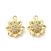 Brass Micro Pave Clear Cubic Zirconia Charms KK-H460-24G-1
