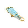 2Pcs Electroplated Natural Quartz Crystal Dyed Copper Wire Wrapped Pendants PALLOY-JF03166-01-5