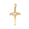 304 Stainless Steel Micro Pave Cubic Zirconia Charms STAS-P421-09G-1