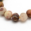 Frosted Natural Crazy Agate Round Bead Strands G-M063-8mm-02-2