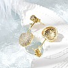 Cherry Brass Micro Pave Cubic Zirconia Stud Earrings EJEW-M077-12G-02-1